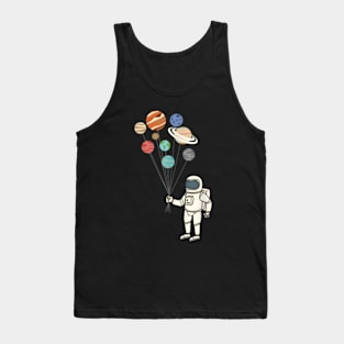 Astronaut Planets Balloons Funny Solar Tank Top